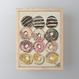Donuts II - watercolor Framed Mini Art Print