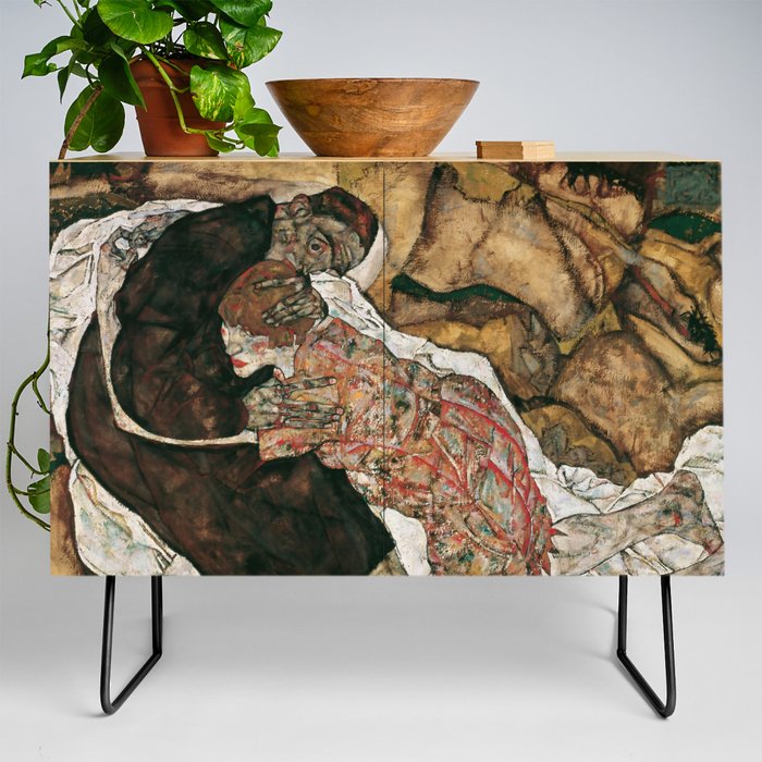 Egon Schiele Death And The Maiden Credenza By Alexandra Arts