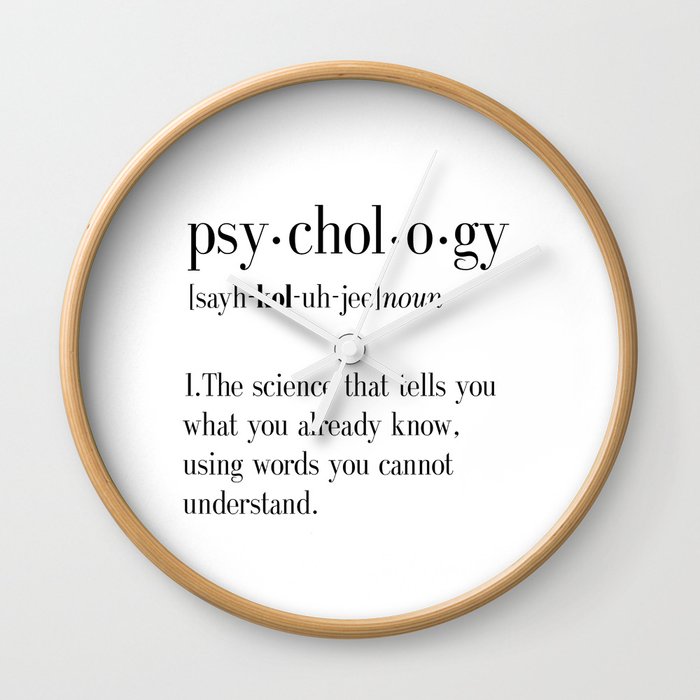 Psychology, Psychology gifts, Psychology definition, funny definition, funny quotes, dictionary art Wall Clock
