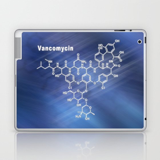 Vancomycin molecule, antibiotic, chemical structure Laptop & iPad Skin