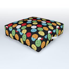 Colorful Pickleball Pattern Outdoor Floor Cushion