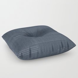 Minimal Striped Pattern, Navy Blue Floor Pillow