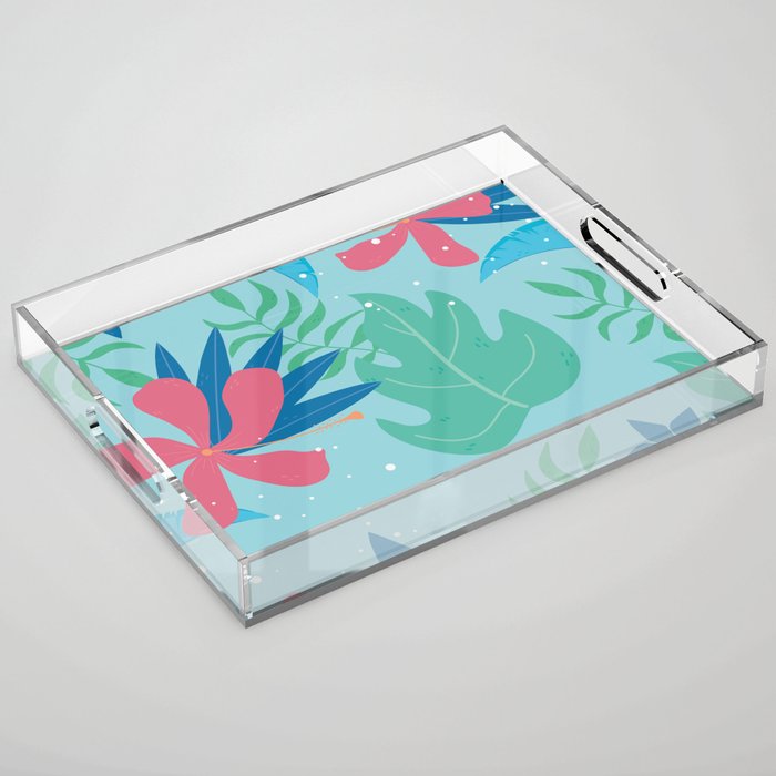 Flowers & Leaves Acrylic Tray