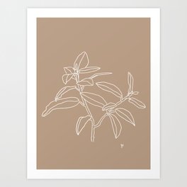 Branch (White and Brown)  Art Print