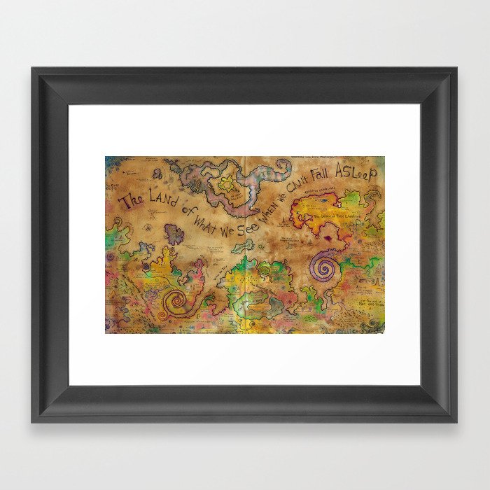 The Land of What We See When We Can't Fall Asleep Framed Art Print
