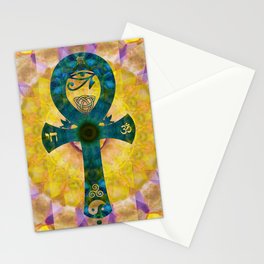 Ankh Art - Abundant Life Mandala - Sharon Cummings Stationery Card