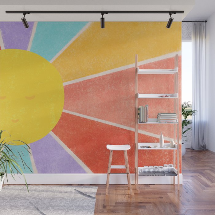 Rainbow Sun Wall Mural