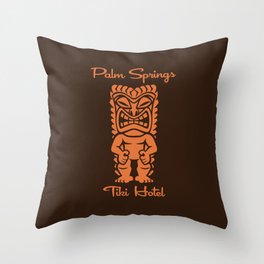 Tiki Hotel Logo Throw Pillow