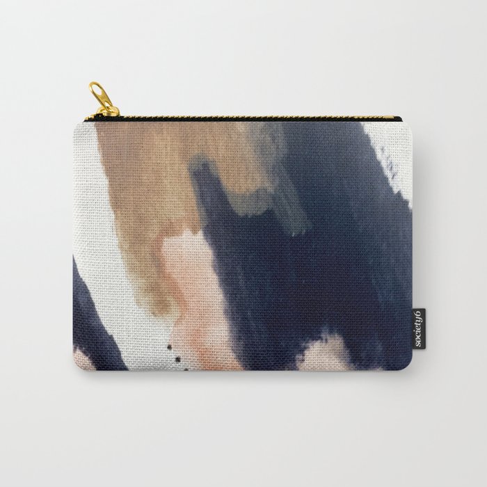 Drift Away 2 A Mixed Media Abstract Piece In Pink Brown And Purple Carry All Pouch By Blushingbrushstudio