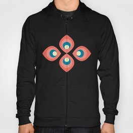 Retroflower - red and blue petals Hoody