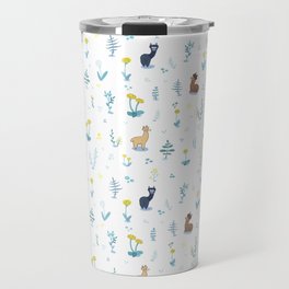 Alpacas and Dandelion Pattern Travel Mug