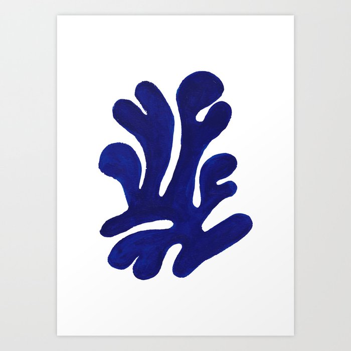 Abstract Blue Leaf Art Print Art Print