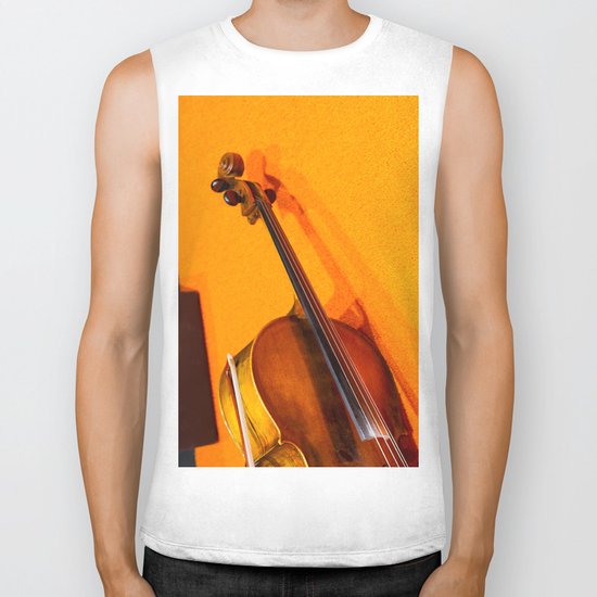 Violin on the Floor Biker Tank