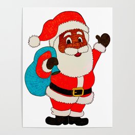 Chocolate Santa Poster | Christmastime, Santaclaus, Caramelsanta, Christmasdecoration, Naughtyornice, Ink Pen, Womanartist, Chocolatesanta, Northpole, Diversesanta 