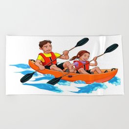kayak lovers Beach Towel