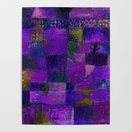Terraced garden tropical floral Jacaranda lavender fields abstract landscape painting by Paul Klee Poster