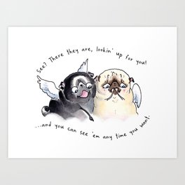 Angel Pugs - "you/they" version Art Print