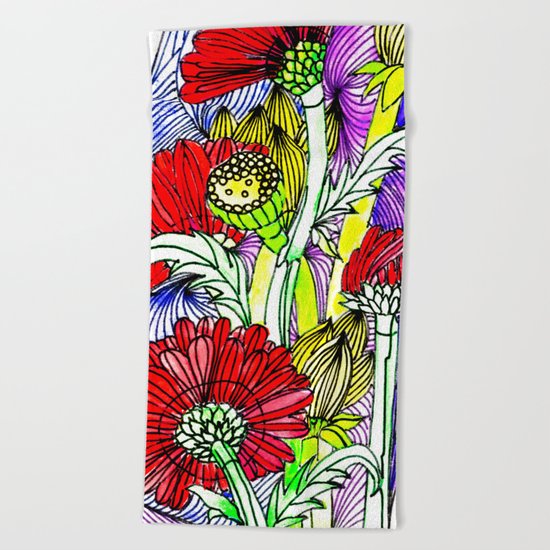 Flowers Two Beach Towel