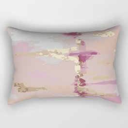 Pink and Gold Abstract Art Rectangular Pillow