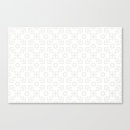 Off White and White Minimal Art Deco Abstract Pattern Pairs Dulux 2022 Popular Colour Cloudy Dreams Canvas Print