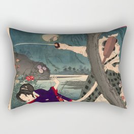 Princess Nadeshiko and the Robber Tsuchikuro (Toyohara Chikanobu) Rectangular Pillow