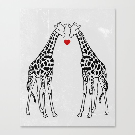 Giraffe Love Canvas Print