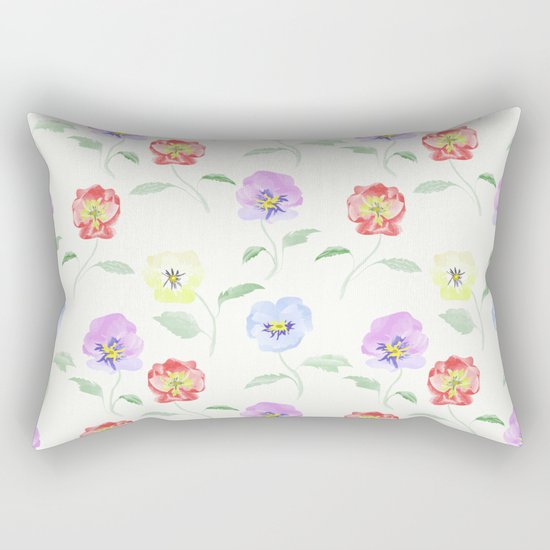 Colored Viola. Watercolor . Rectangular Pillow