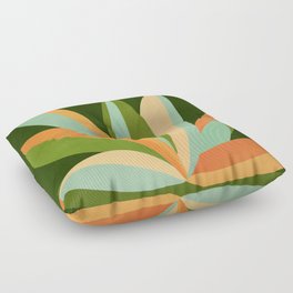 Colorful Agave Painted Cactus Illustration Floor Pillow