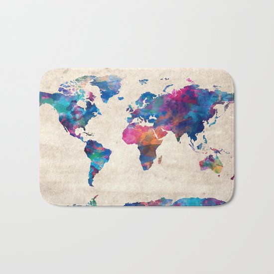 world map Bath Mat