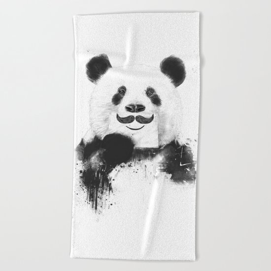 Funny panda Beach Towel