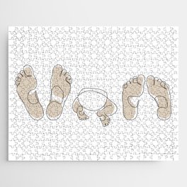 Beige Family Feet Jigsaw Puzzle