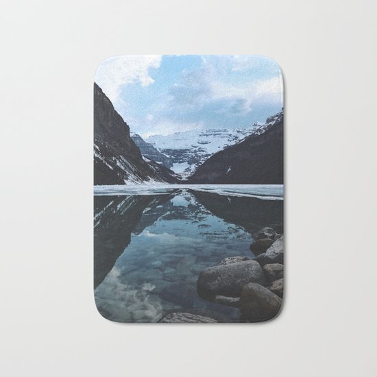 Lake Louise at sunset Bath Mat