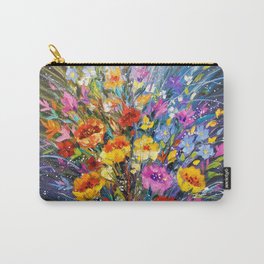 Bouquet of flowers for happiness Carry-All Pouch | Emotionsart, Acrylic, Paletteknifelove, Oil, Lilacbouquet, Decor, Nature, Emotions, Painting, Bouquet 