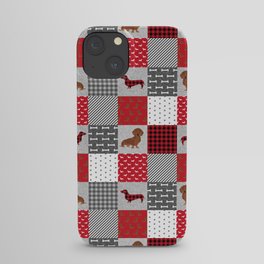 Doxie Quilt - duvet cover, dog blanket, doxie blanket, dog bedding, dachshund bedding, dachshund iPhone Case