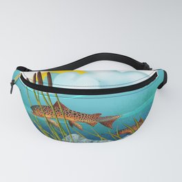 Summer Brown Trout River Fanny Pack | Graphicdesign, Fishing, Flyfishing, Flyreel, Flyrod, Digital, Rainbowtrout, Hunting, Fishart, Mayfly 
