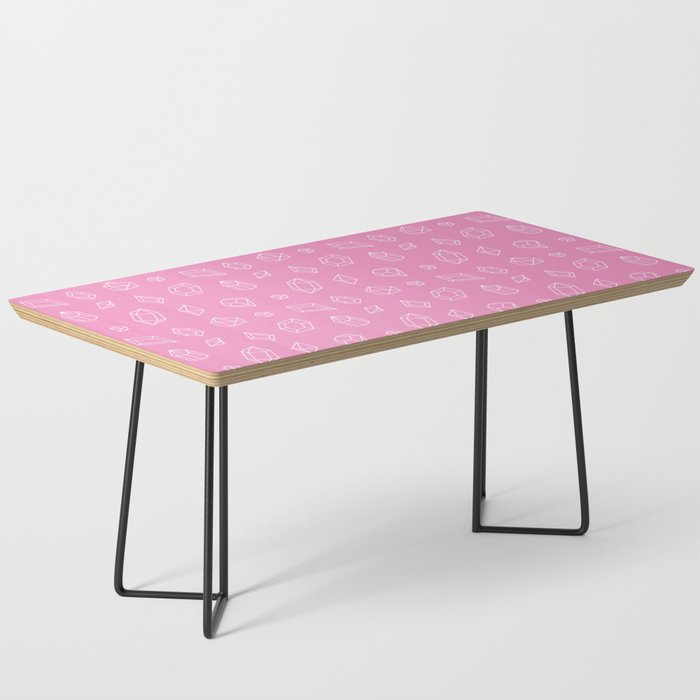 Pink and White Gems Pattern Coffee Table