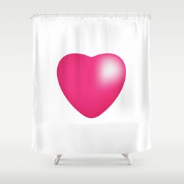 pink heart 3d Shower Curtain