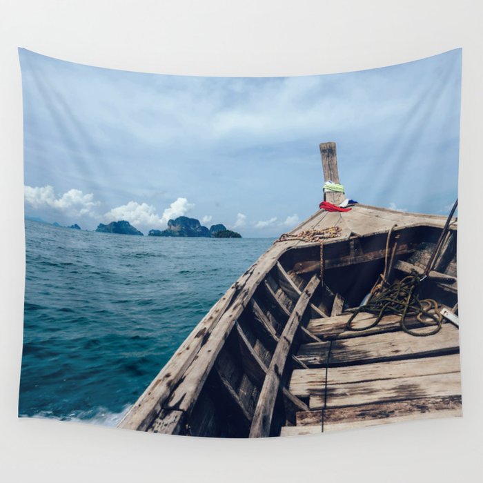 Pacific Boat Adventure Wall Tapestry