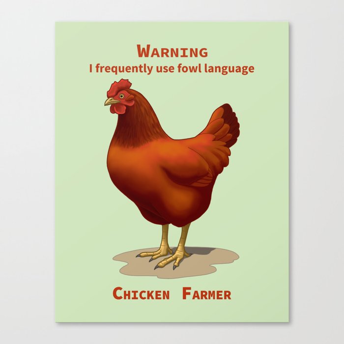 Funny Rhode Island Red Hen Fowl Language Chicken Farmer Canvas Print