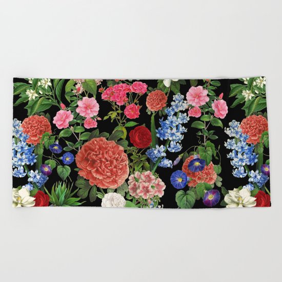 Botanical Pattern Beach Towel
