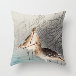 Two bar-tailed godwits (1926)  Throw Pillow