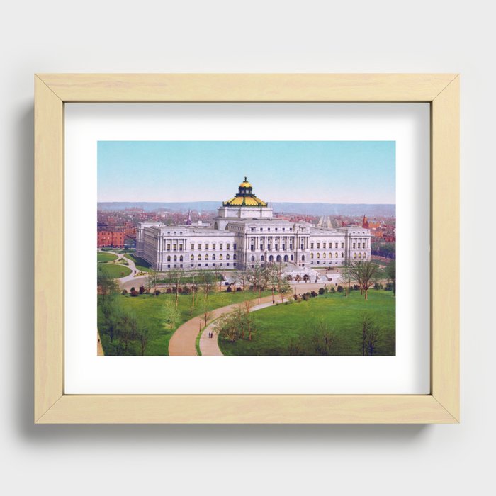 The Library of Congress - Washington DC - Circa 1902 Photochrom Recessed Framed Print