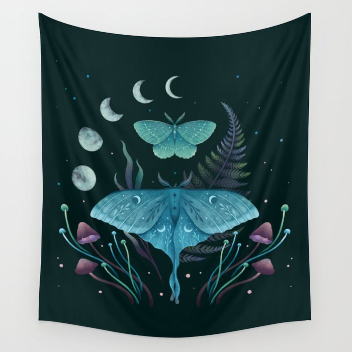 Luna and Emerald Wall Tapestry