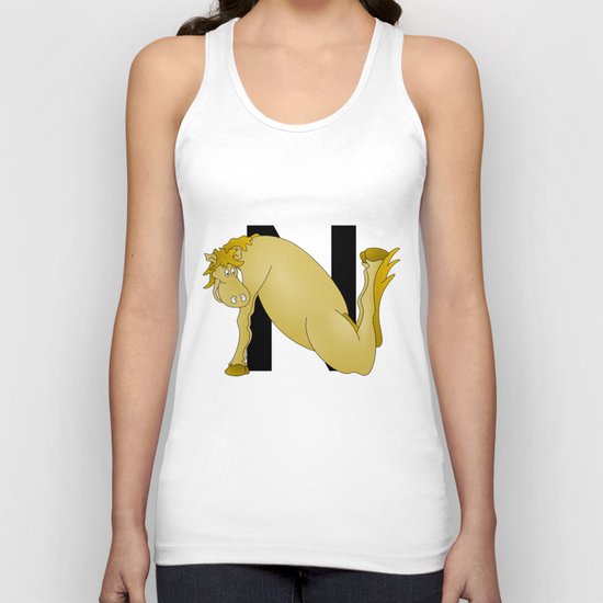 Pony Monogram Letter N Unisex Tank Top