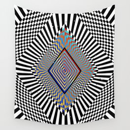 Matrix processor. Holographic hypnotic pattern. Wall Tapestry