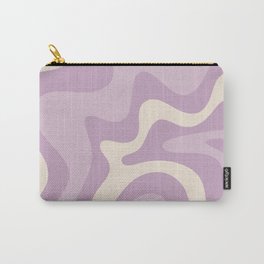 Retro Liquid Swirl Abstract Pattern Lilac Lavender Purple Cream Carry-All Pouch