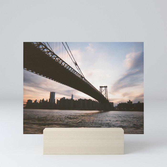 Williamsburg Bridge NYC Skyline on Film Mini Art Print