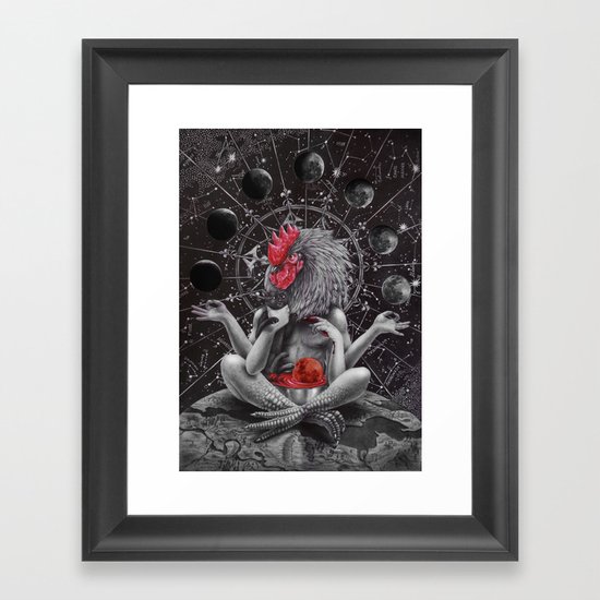 Moon phase celebration Framed Art Print