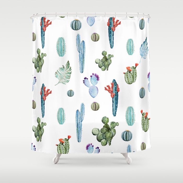 Exotic Cactus Shower Curtain By Mark Ashkenazi Society6 