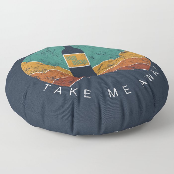 KOMBUCHA "Take Me Away" Rocket // Mushroom Tea Graphic Design Scoby Health Drink Bubble Scooby Floor Pillow